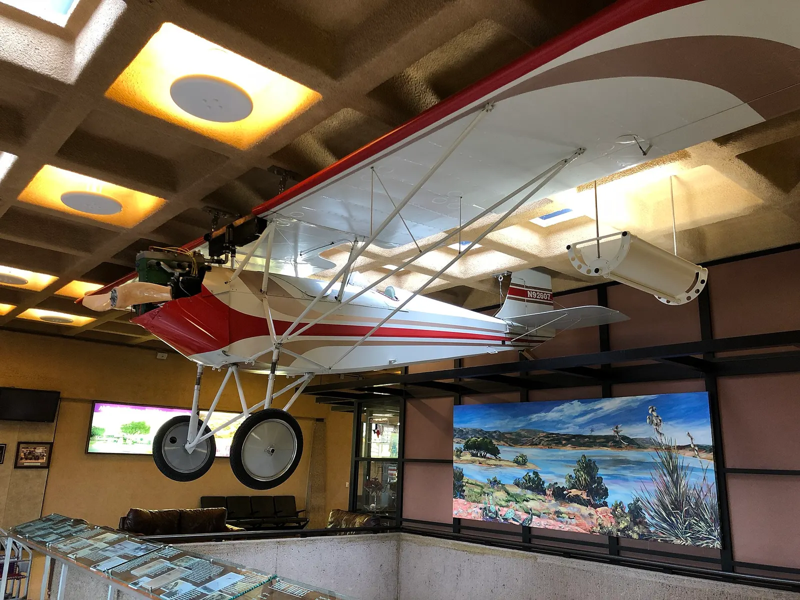 An Alder Derryberry Model A automobile on indoor display at Abilene Regional Airport.