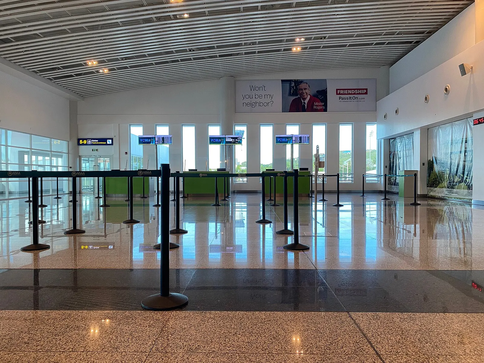 The interior of V.C. Bird International Airport.