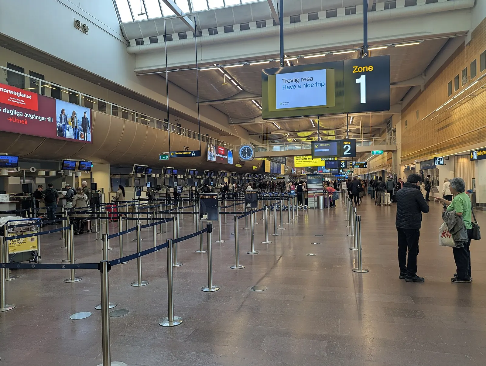 Terminal 5 interior at Stockholm Arlanda Airport in October 2025.