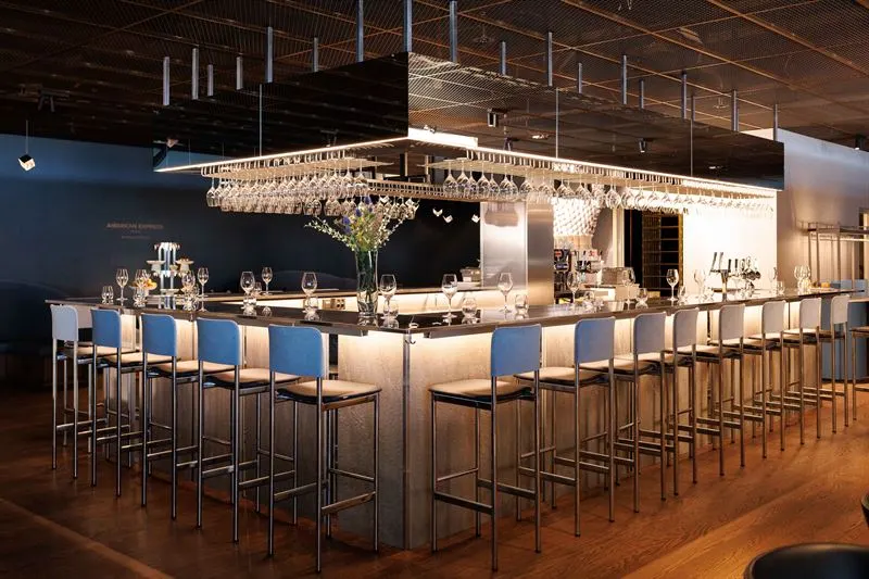 Press photograph accompanying Swedavia's announcement of the American Express Lounge by Pontus Frithiof at Arlanda.
