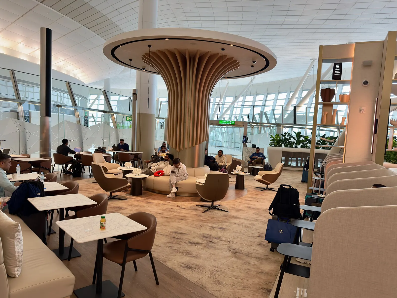 Interior view of the U.S. Preclearance Lounge at Zayed International Airport.