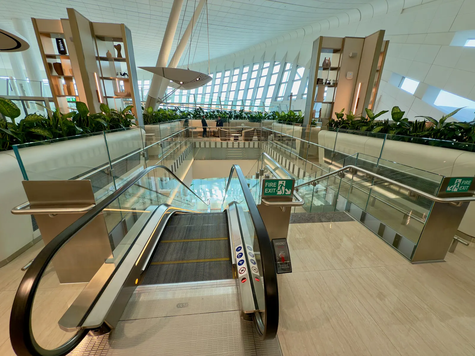 Interior view of the U.S. Preclearance Lounge at Zayed International Airport.
