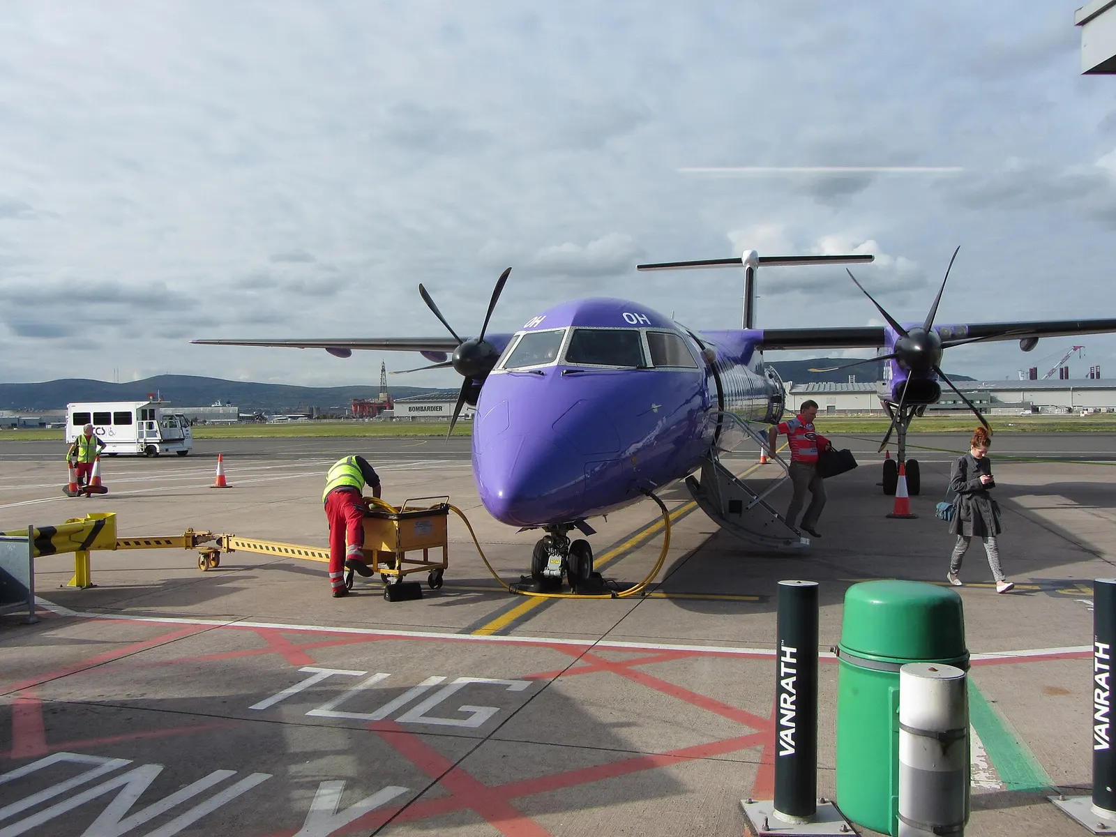 Passengers disembarking at George Best Belfast City Airport