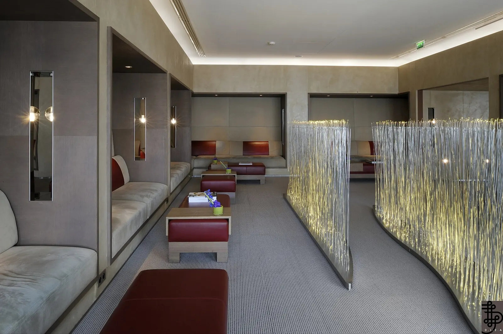Seating and décor inside the Air France First Class lounge (Salon Première) at Paris Charles de Gaulle Terminal 2E (CDG).