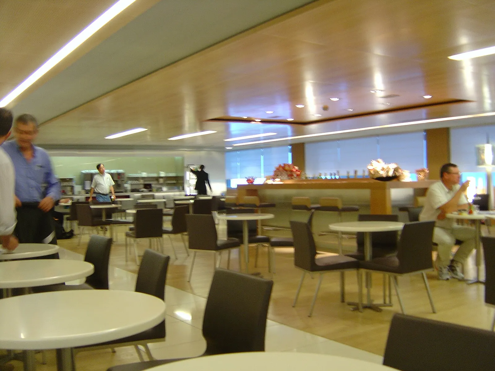 Interior seating area in the Air France Business Lounge at Paris Charles de Gaulle Terminal 2E.