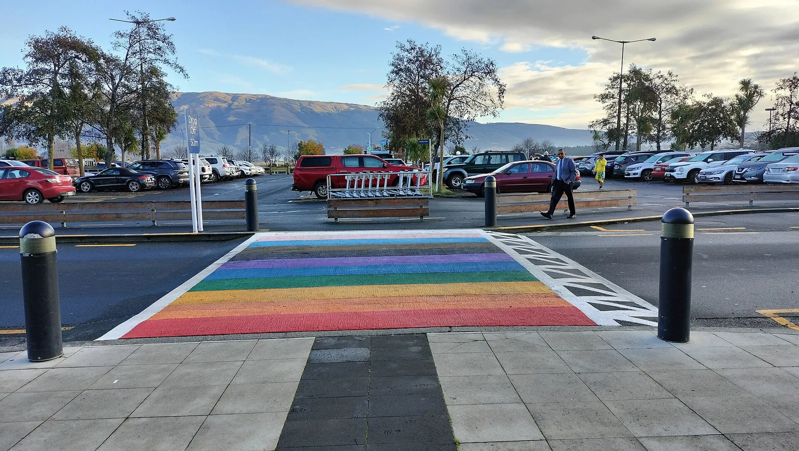 Rainbow crossing outside Dunedin Airport