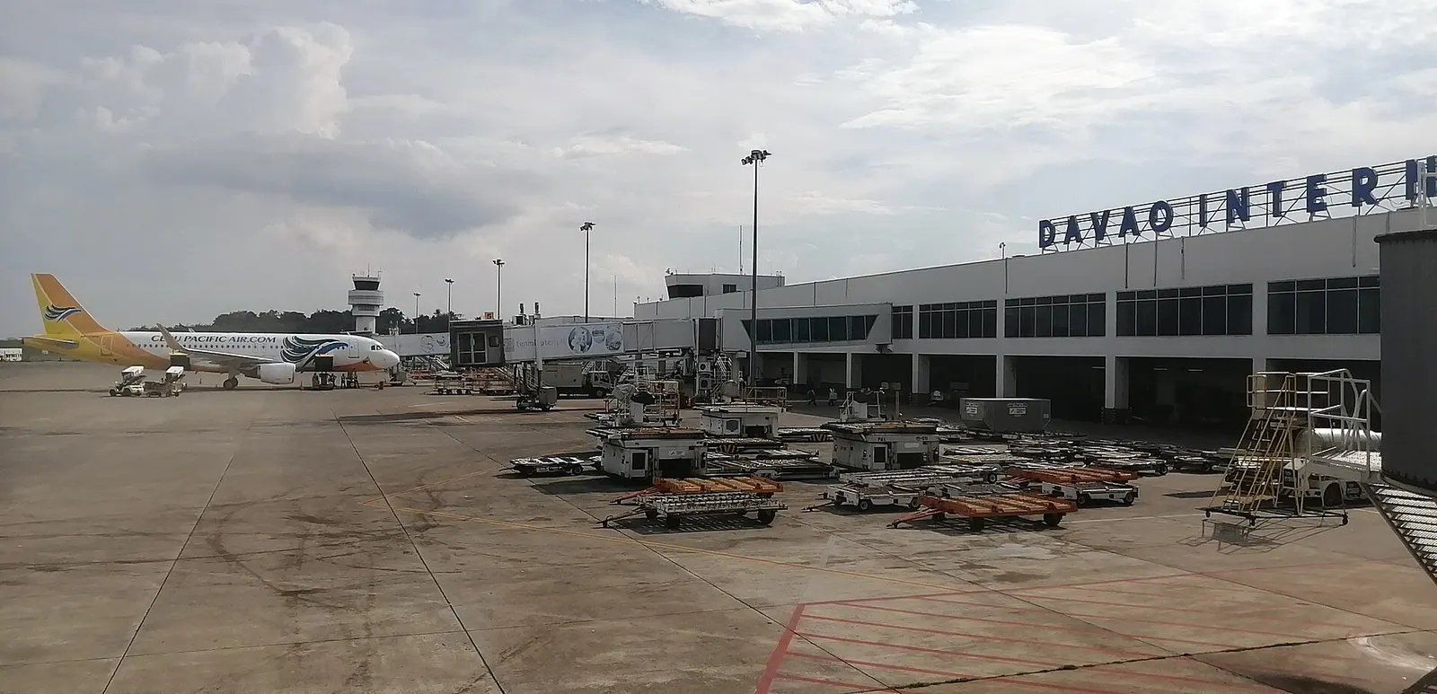 A view of the Davao International Airport (also known as the Francisco Bangoy International Airport) and its tarmac shot in May 2019