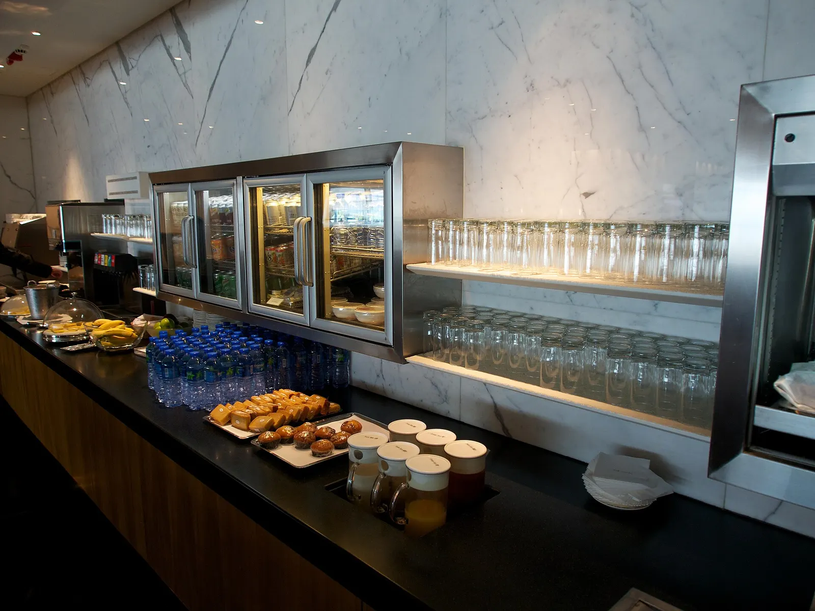 Lounge interior at Cathay Pacific The Pier Business Class Lounge.