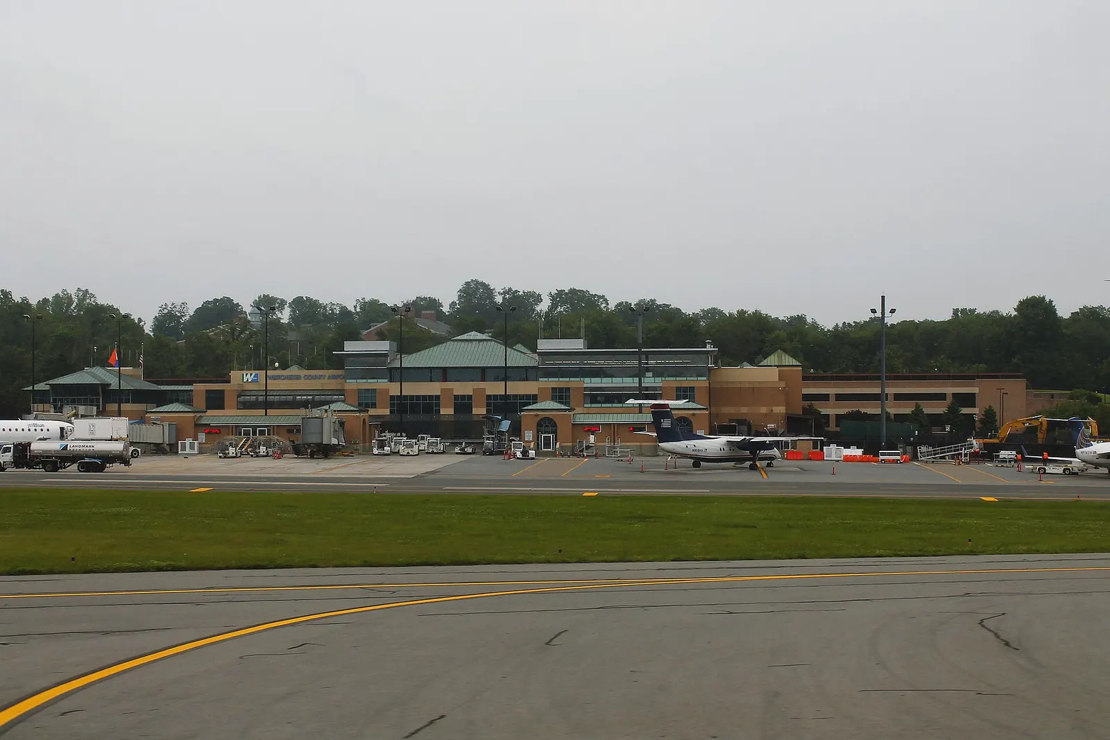 June 2013 view just after landing at Westchester County Airport, before the later terminal expansion.