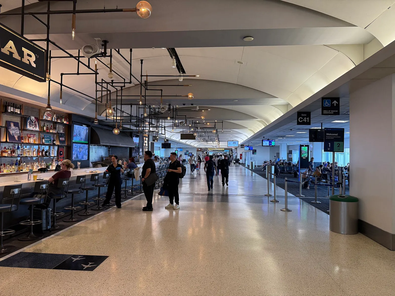 The interior of Terminal C at George Bush Intercontinental Airport in Houston, Harris County, Texas