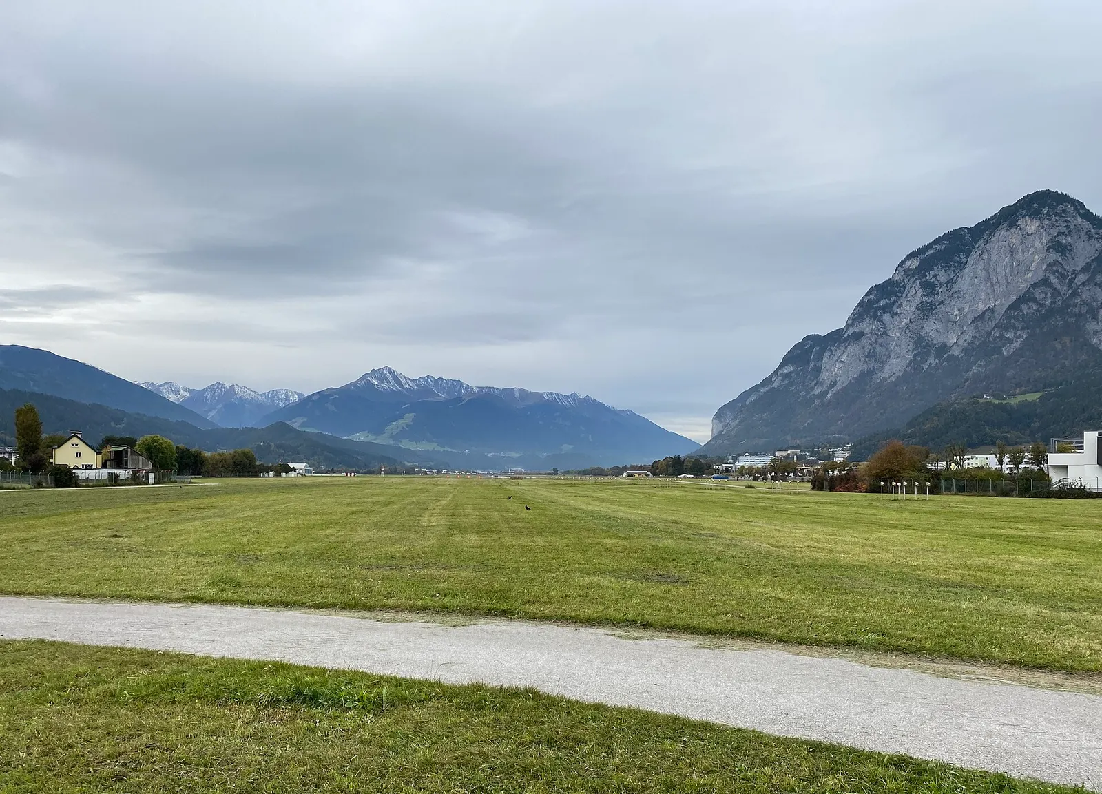 Innsbruck Airport terminal east side and apron, October 2021