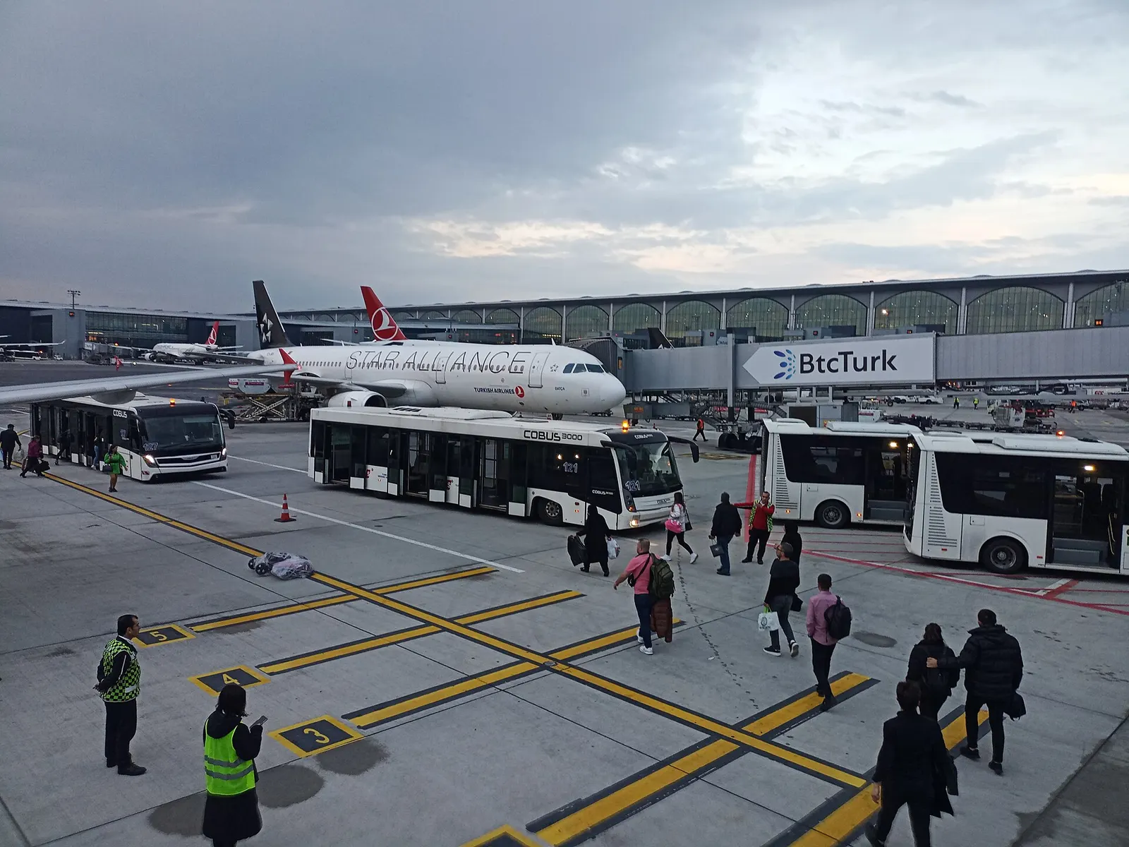 Aerial view of iGA Istanbul Airport’s terminal and apron in Arnavutköy