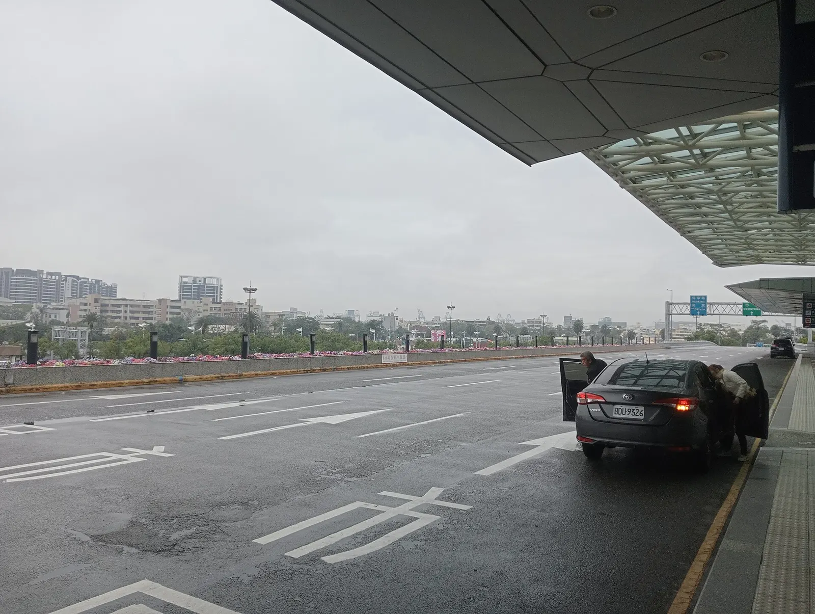 Kaohsiung International Airport international departures exterior, February 2025
