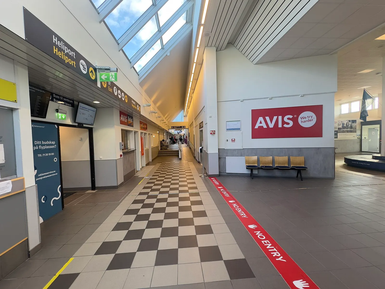 Kristiansund Airport (Norwegian: Kristiansund lufthavn ), a small, international airport serving Kristiansund , Norway. The airport features a 2,390-meter (7,840 ft) runway. In addition to scheduled services operated by Scandinavian Airlines and Widerøe , it serves offshore helicopter traffic to the