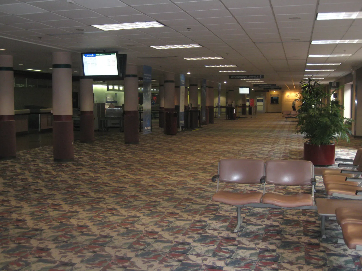 Airline ticketing hall inside Capital Region International Airport