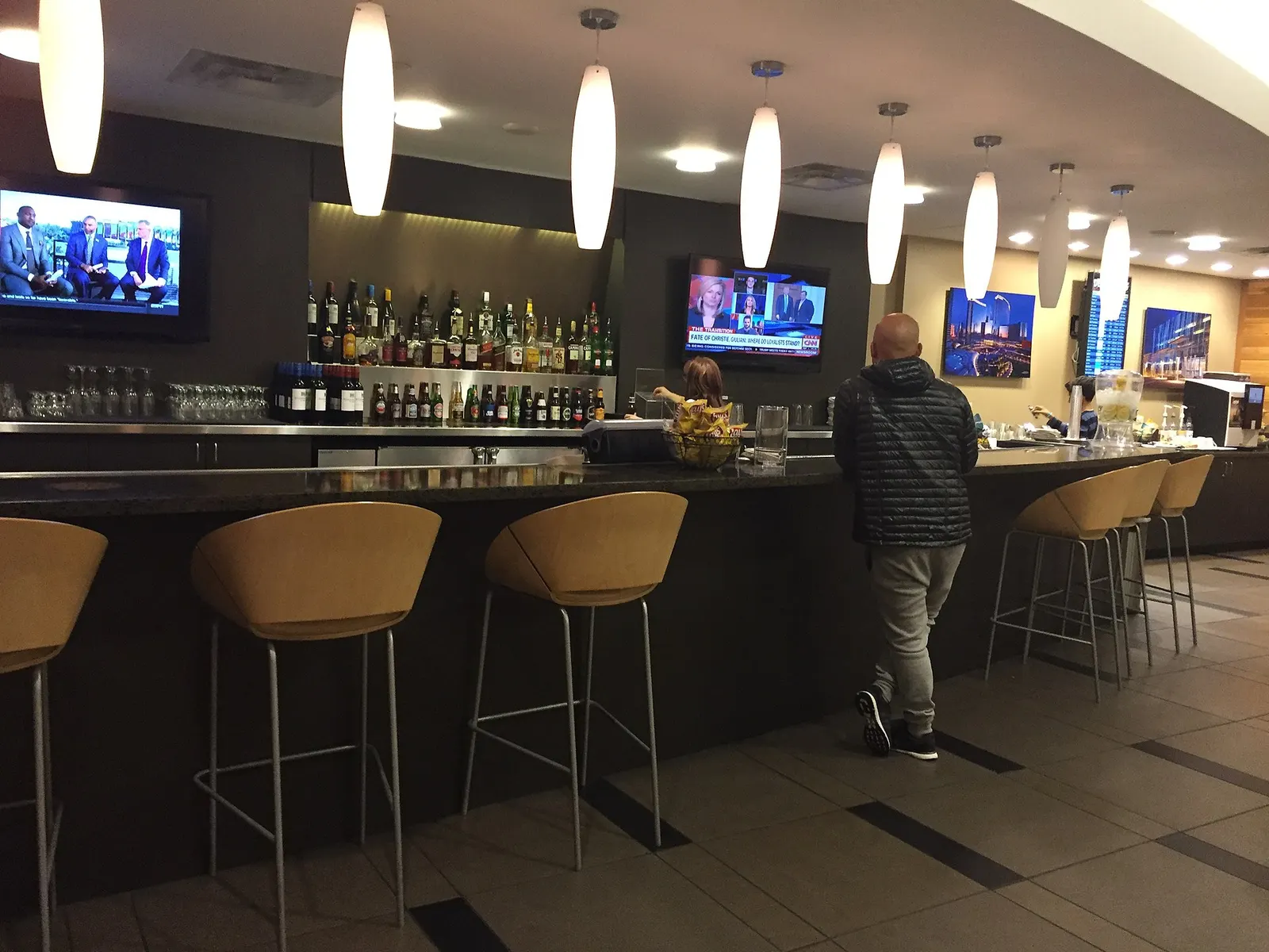 Interior of The Club at LAS airport lounge in Terminal 3.