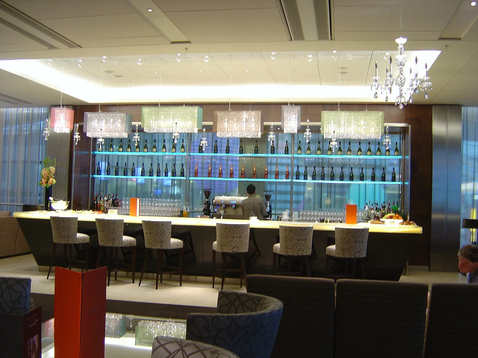 Interior of the British Airways Concorde First Class Lounge at Heathrow Terminal 5.