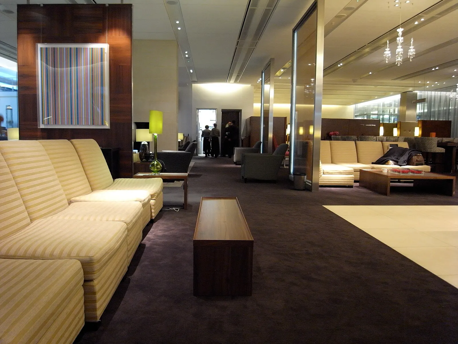Interior of the British Airways Concorde Room at Heathrow Airport.