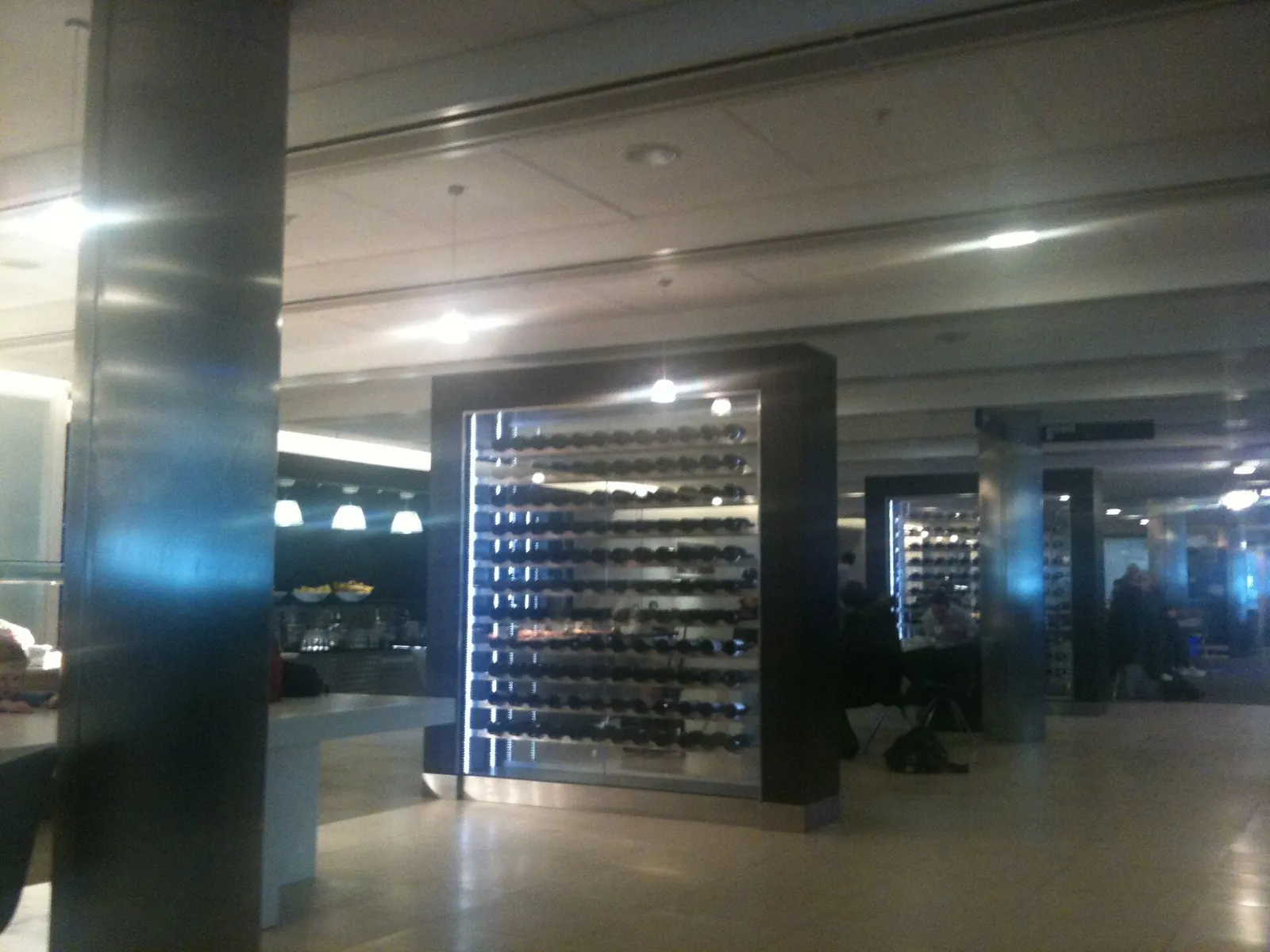 Seating area inside the British Airways Galleries Club Lounge at Heathrow Terminal 5 (LHR).