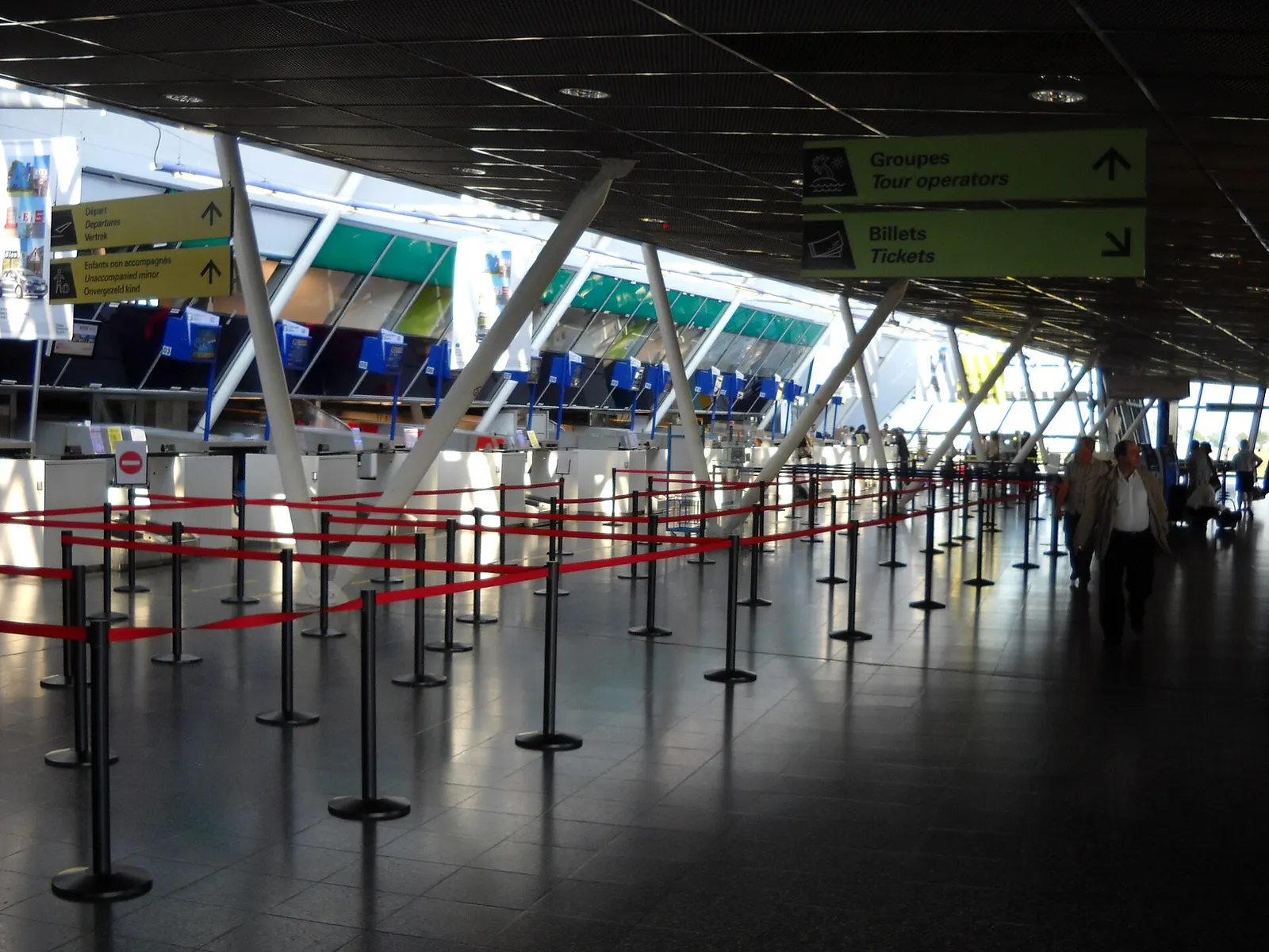 Inside the terminal of the Lille-Lesquin International Airport, in Lesquin , Nord , France .