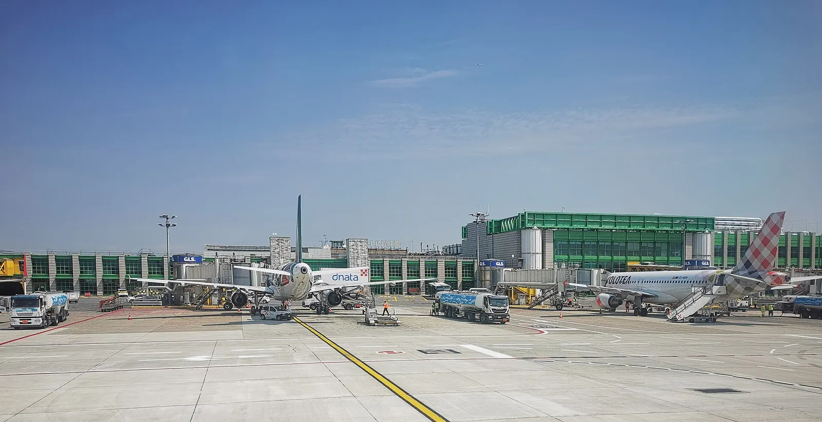 Milan Linate airport terminal.