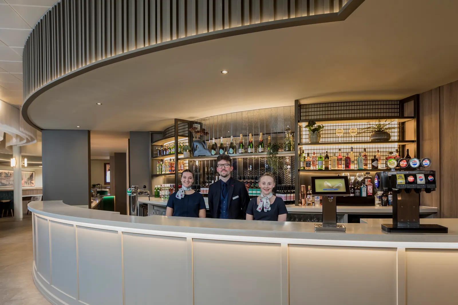 Bar in the Aspire Lounge at Liverpool John Lennon Airport (LPL).