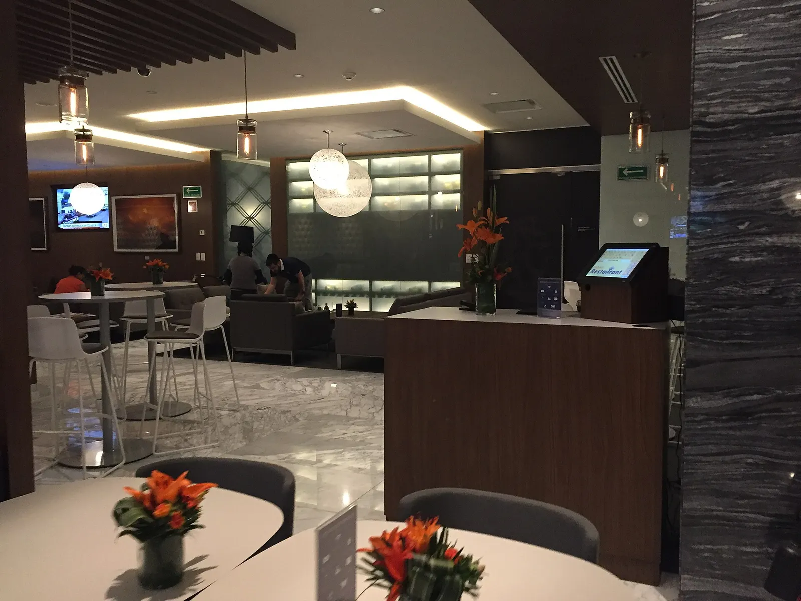 View inside the American Express Centurion Lounge at Mexico City International Airport.