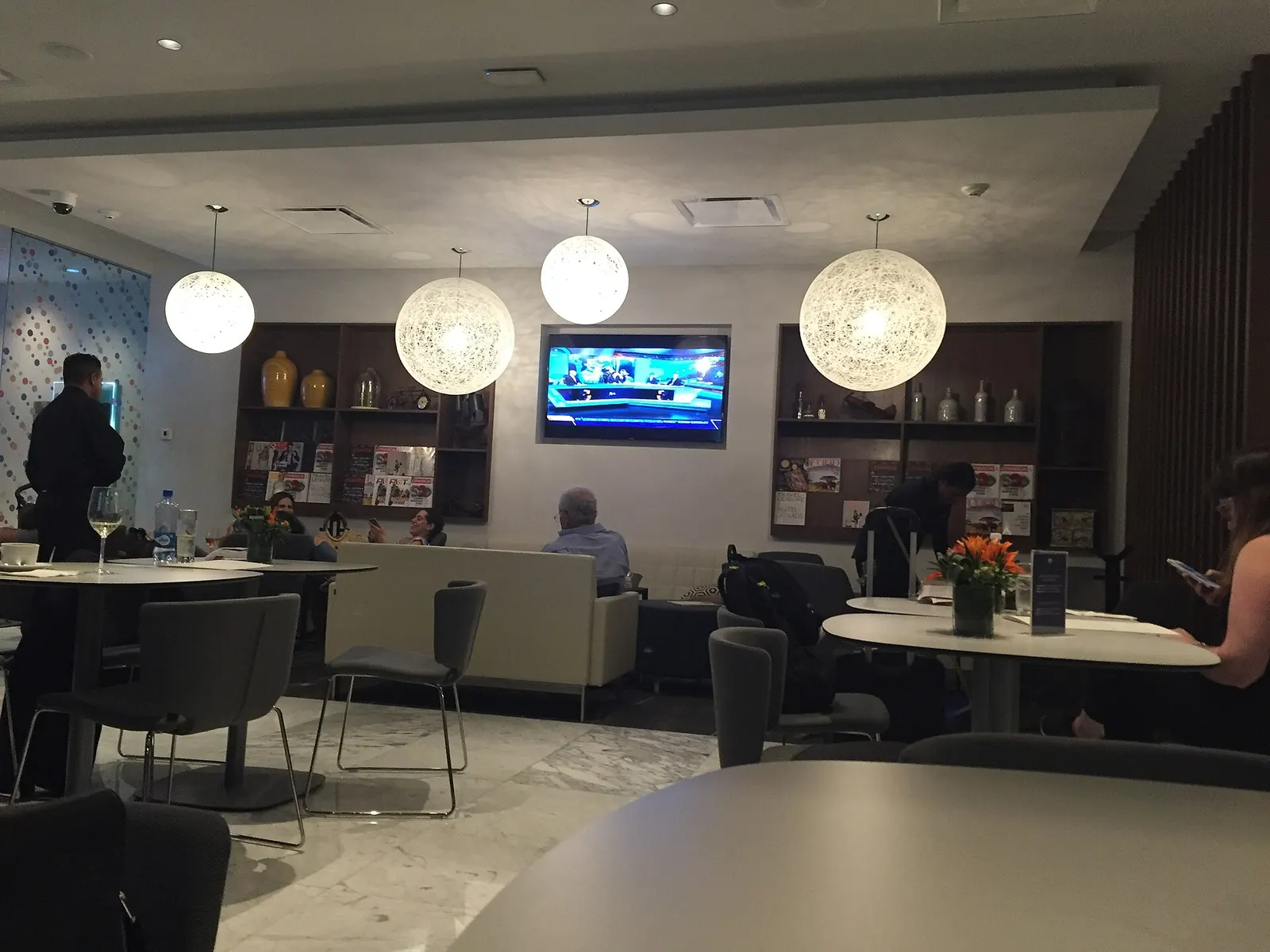 Interior of the American Express Centurion Lounge at Mexico City International Airport Terminal 1.
