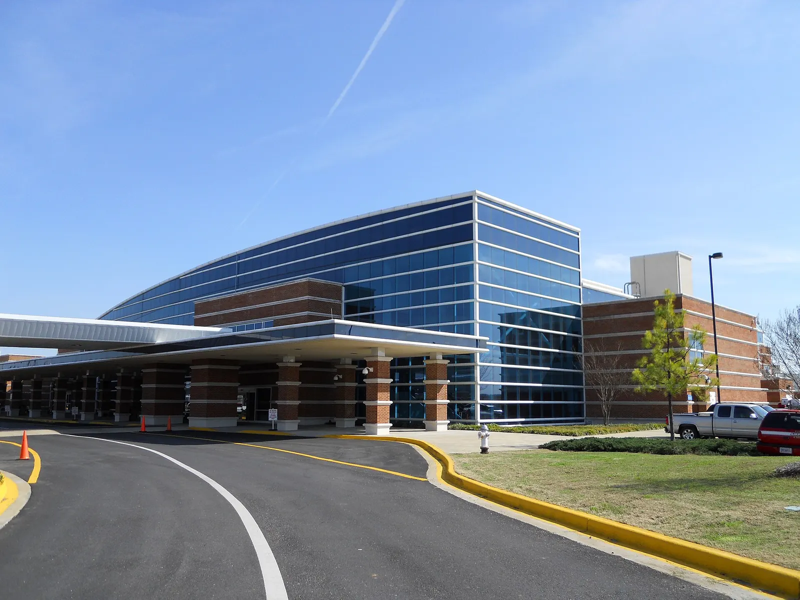 Exterior of the Montgomery Regional Airport passenger terminal at MGM