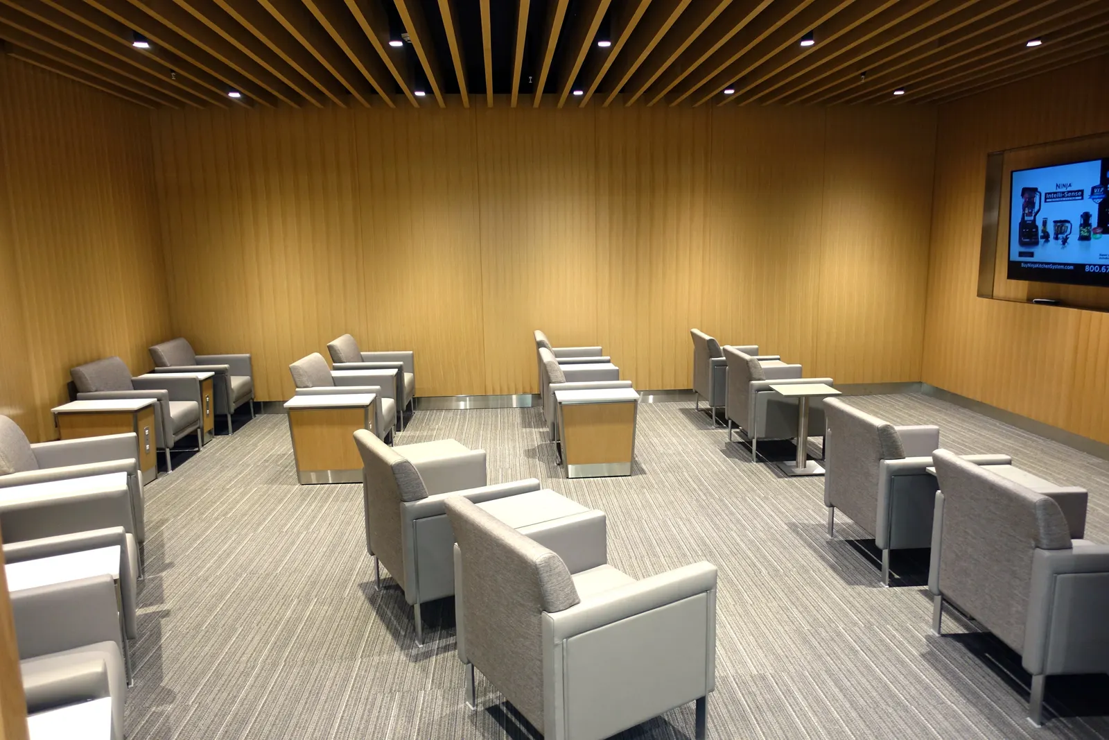 Lounge seating interior in the American Airlines Flagship Lounge at Miami (MIA).