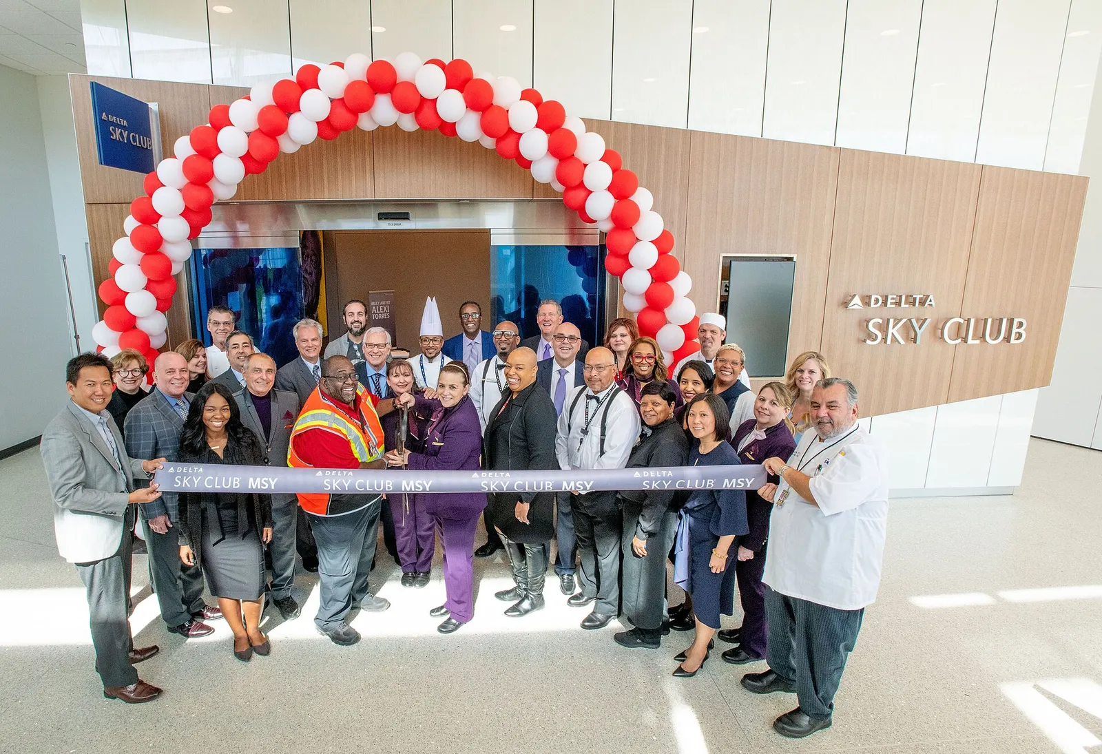 Photos from the grand opening of the SkyClub at the Louis Armstrong International Airport in New Orleans, La., on Wednesday, Nov. 6, 2019. (Chris Rank for Rank Studios)