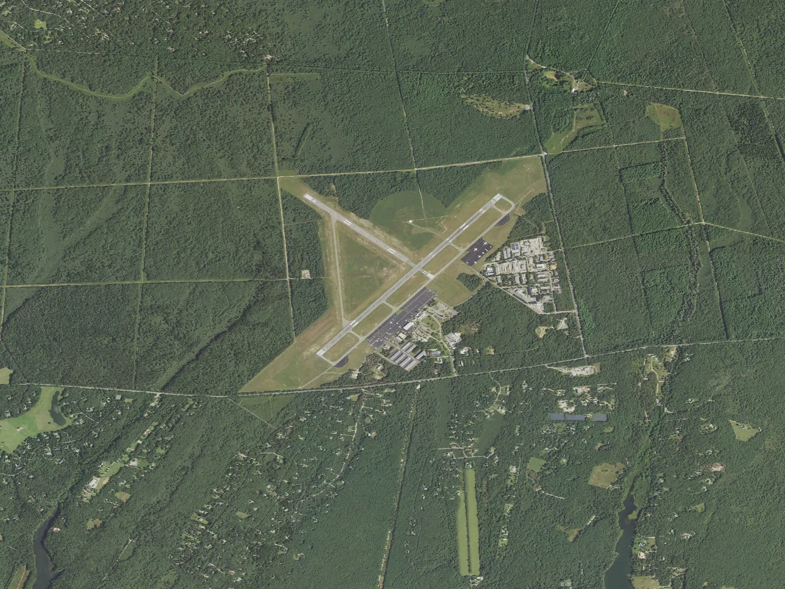 USGS National Map aerial of Martha's Vineyard Airport (MVY) in the island interior — not Nantucket (ACK), not Hyannis (HYA), and not Katama Airpark.