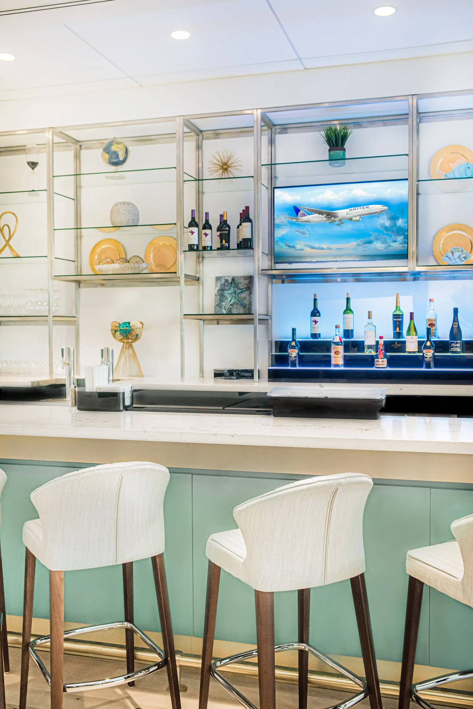 Bar in the Escape Lounge at Palm Beach International Airport (PBI).