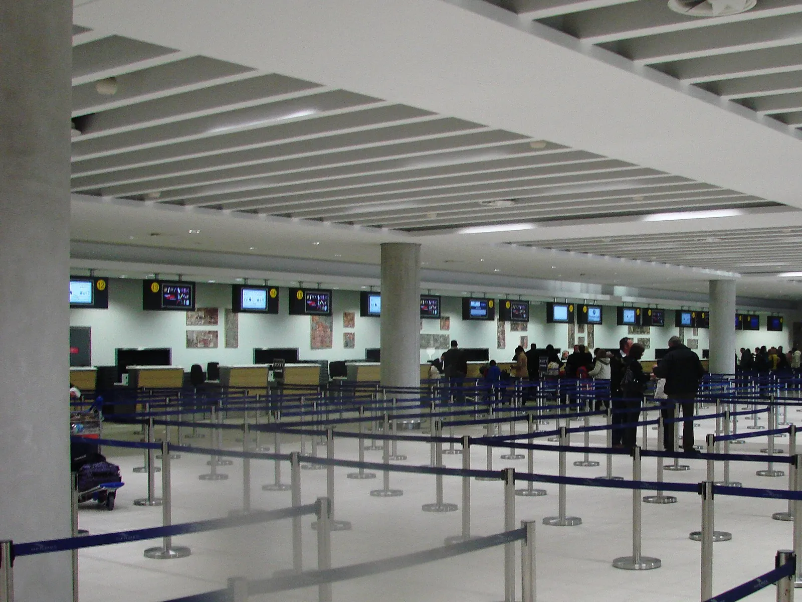 Check in desks in the new Paphos International airport.