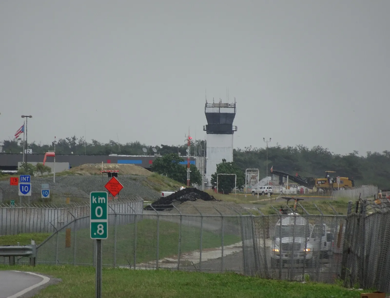 26 Dec 2019 view of the Mercedita Airport control tower from PR-5506 looking east