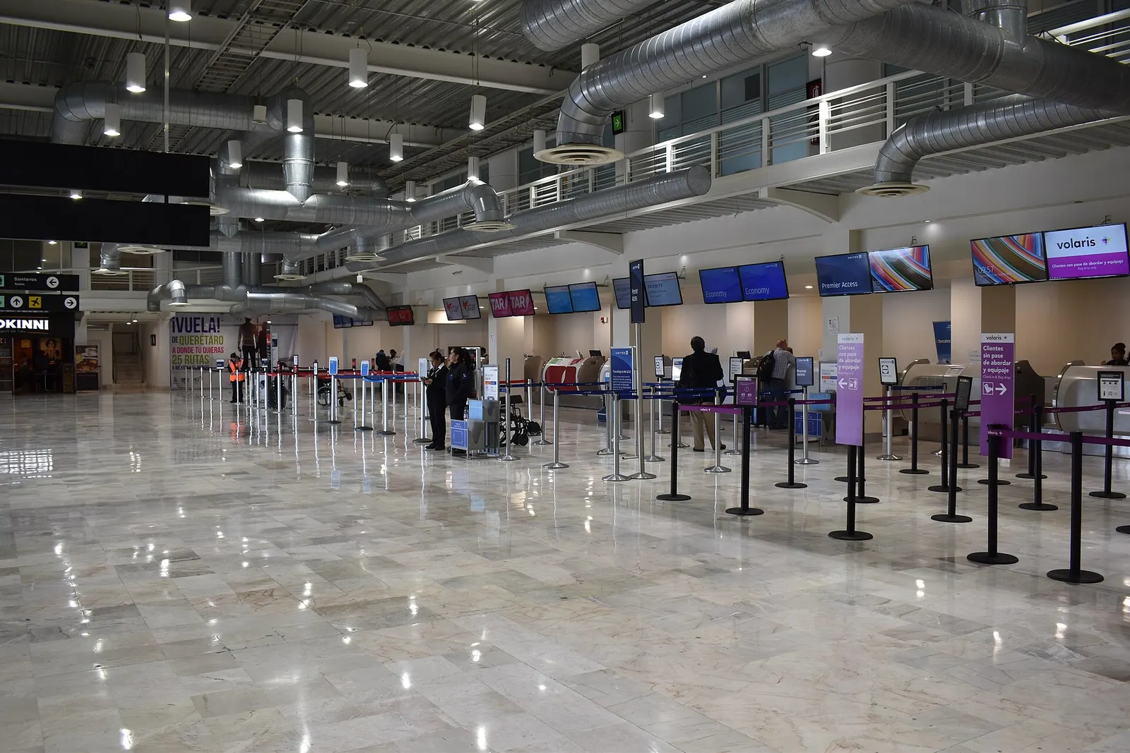Check-in area of Querétaro Intercontinental Airport in Querétaro, Mexico.
