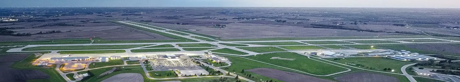 Second May 2024 drone panorama of Rochester International Airport (RST) in Rochester, Minnesota.