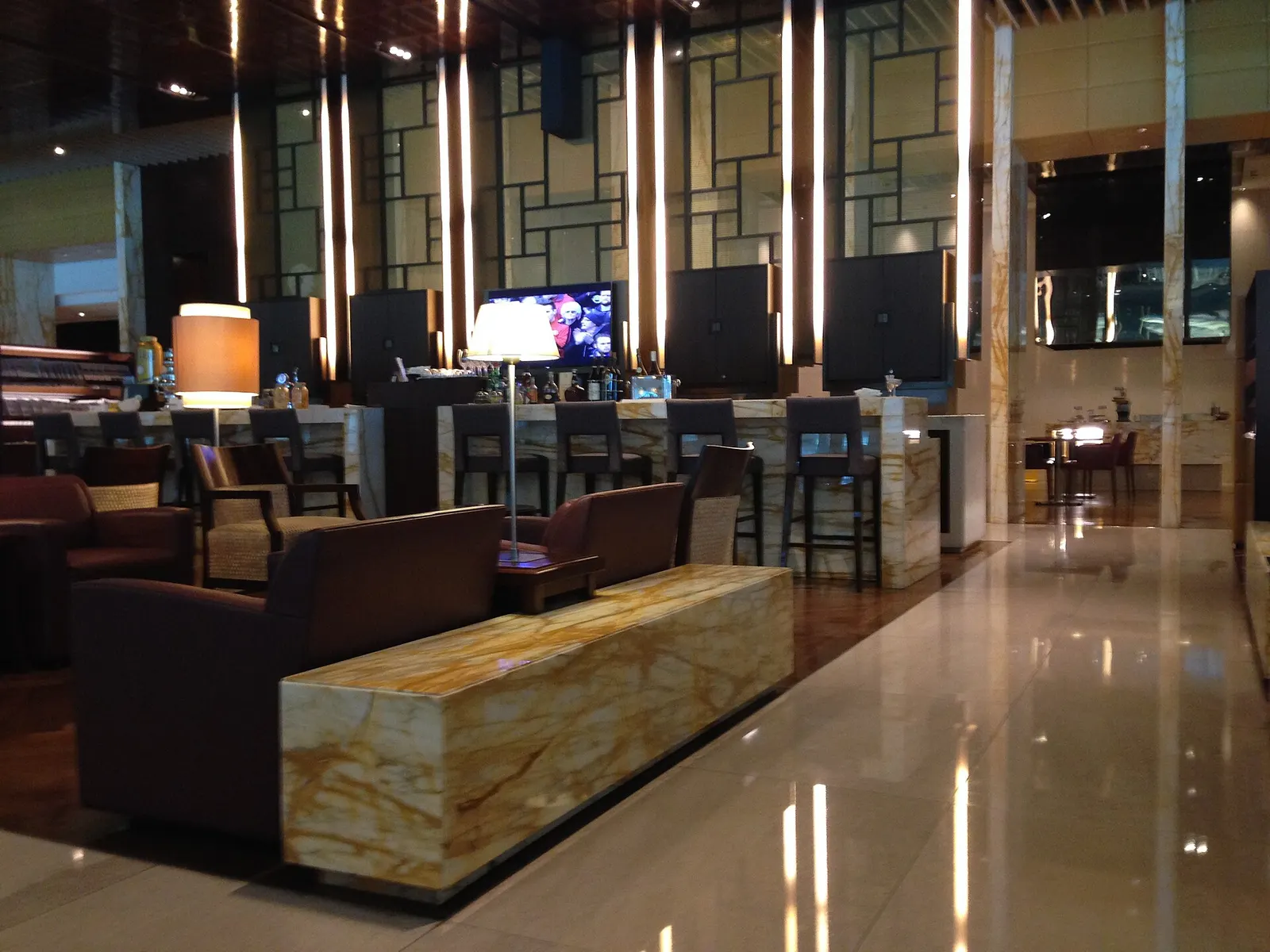 Interior of the KrisFlyer Lounge at Singapore Changi Airport Terminal 3.