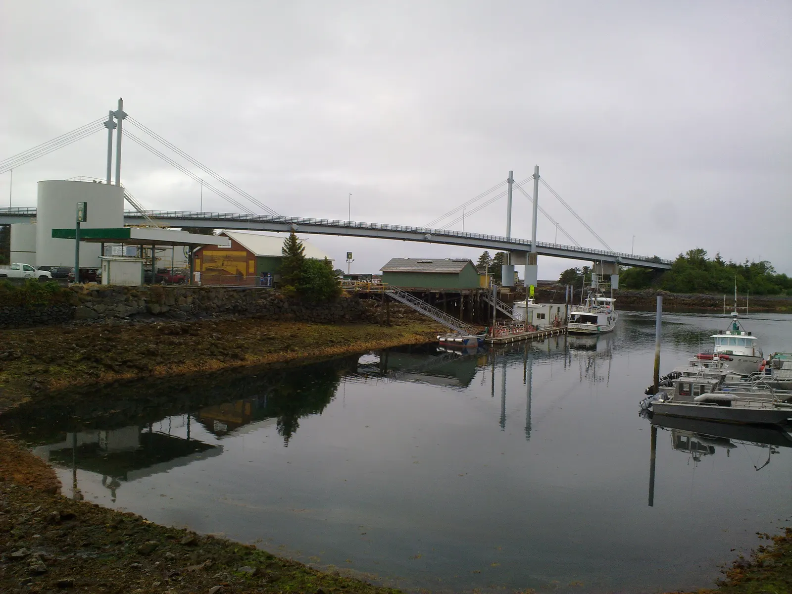John O'Connell Bridge from Japonski Island toward downtown Sitka, June 2010
