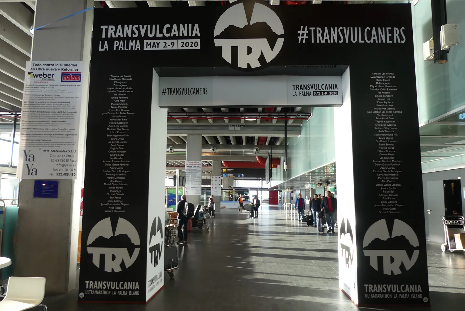 Zicht op een deel van het interieur van de luchthaven van Santa Cruz de la Palma op La Palma.