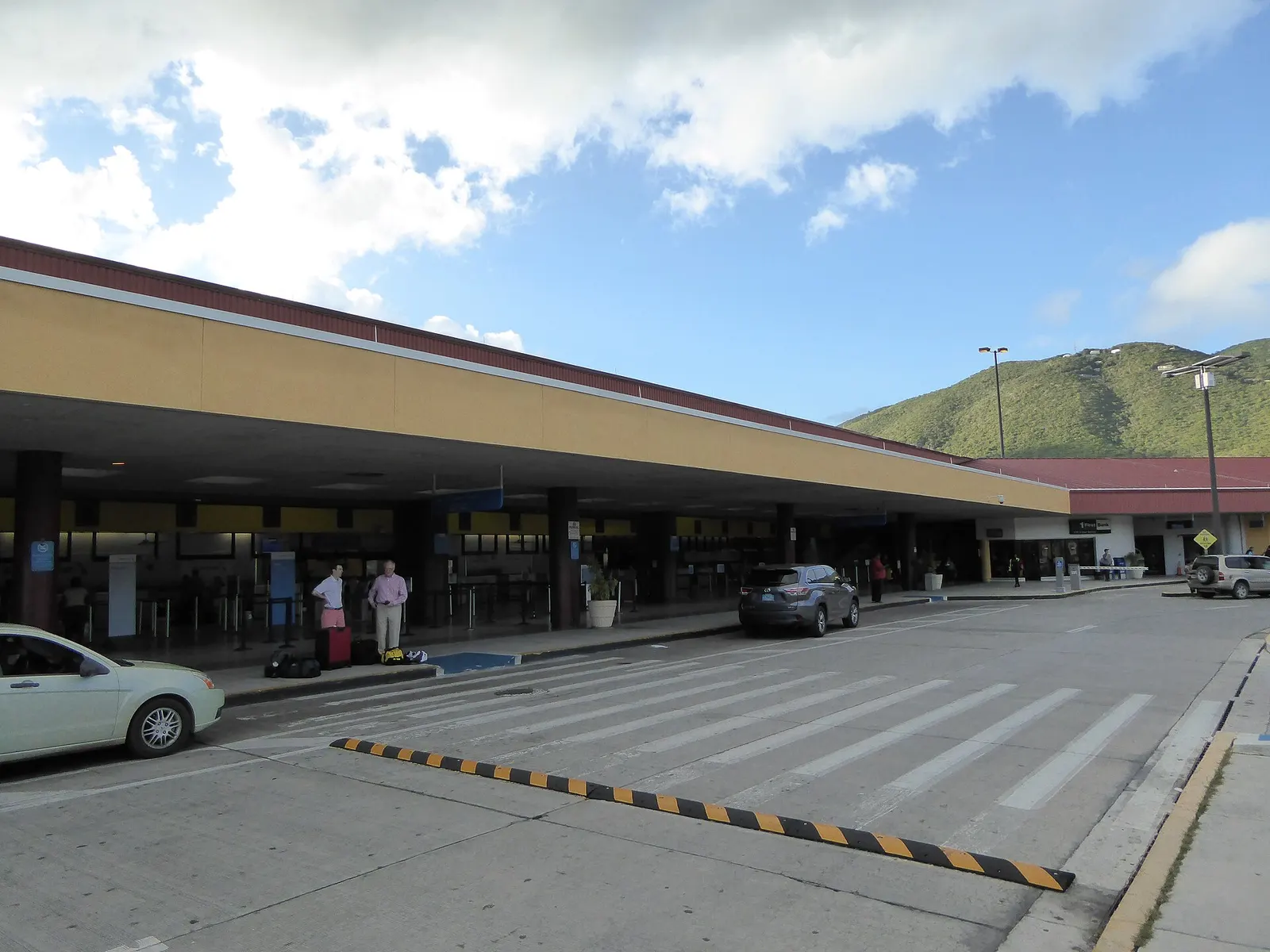 terminal building, note: no windows at Cyril E. King Airport (STT).