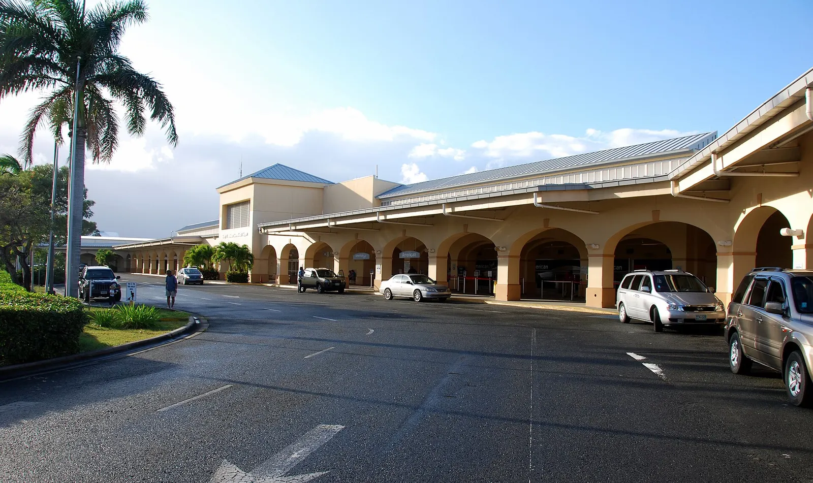 Landside front of the Henry E. Rohlsen Airport terminal on St. Croix