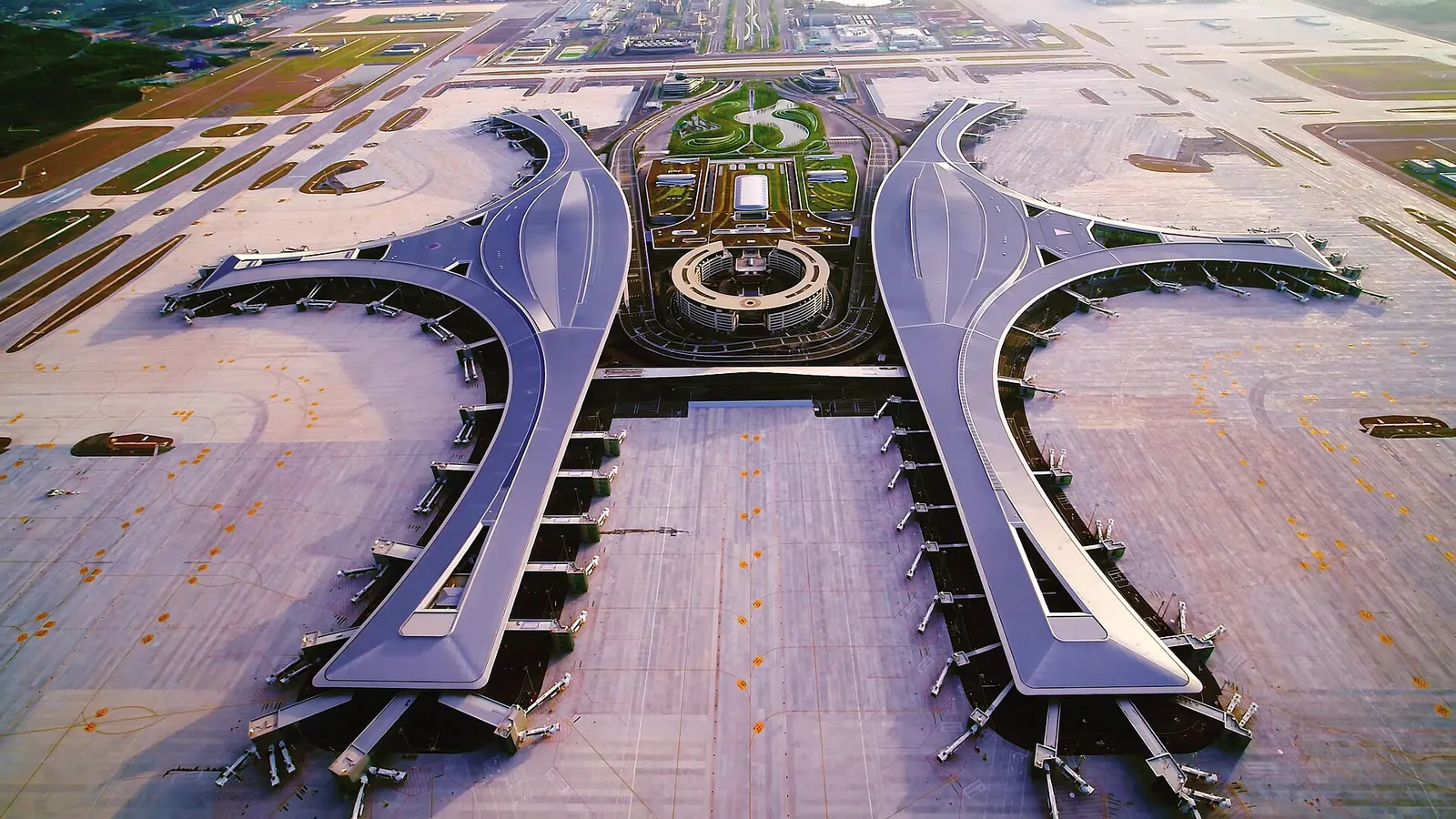 Aerial view of Chengdu Tianfu International Airport (TFU) in 2021