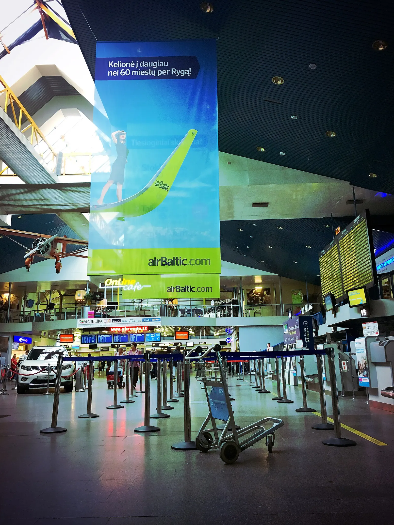 Departures terminal of the Vilnius airport, 2016